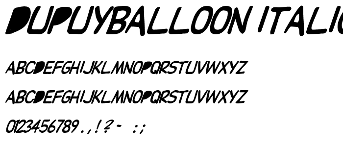 DupuyBALloon Italic font
